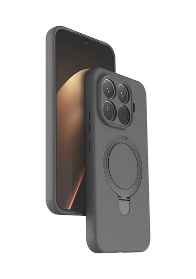 Xiaomi Mi 15t Pro Uyumlu Kılıf Halka Standlı M-safe Telefon Kılıfı Kapak Titan Gri