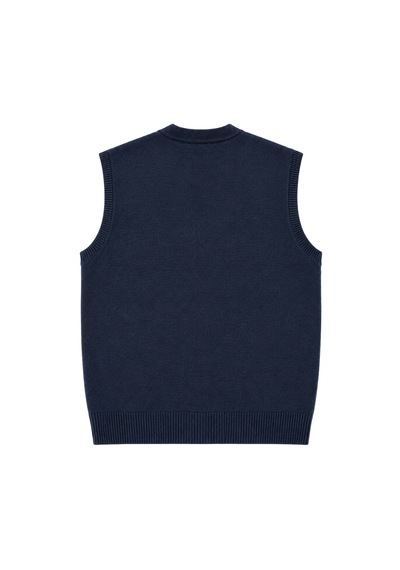 Battalmoda Erkek Büyük Beden Melanj Lacivert Cepli Triko Yelek 3xl-4xl-5xl-6xl