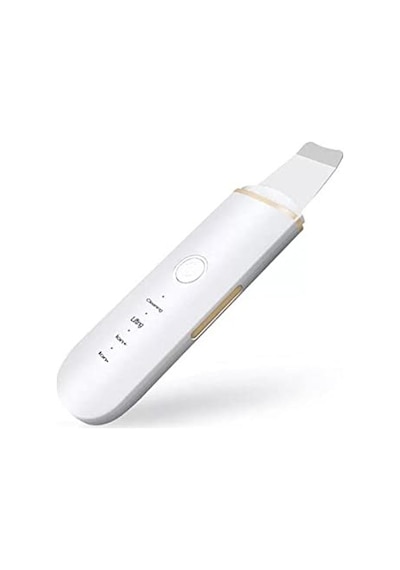 Ultrasonik Yüz Temizleyici - Akne Giderme Cihazı, Peeling Spatula Beyaz