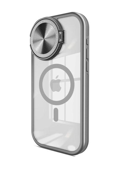 Newface Apple İphone 15 Pro Kılıf Teleskop Lens Magsafe Silikon Kapak - Titan Gri