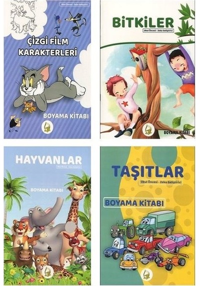 Okul Öncesi Zeka Geliştirici Boyama Seti - 4 Kitap Takım- Sebe