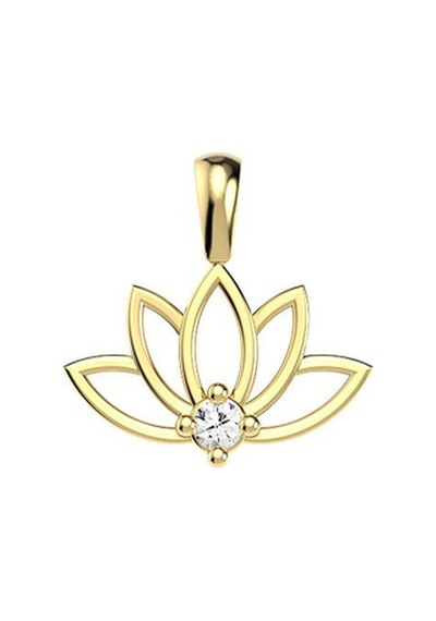 Minik Lotus Çiçeği 14 Ayar Altın Kolye Ucu