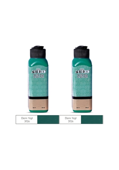 2 Li Akrilik Boya 140 Ml Renk Seçmeli Canlı Ve Pastel 3026 - Derin Yeşil