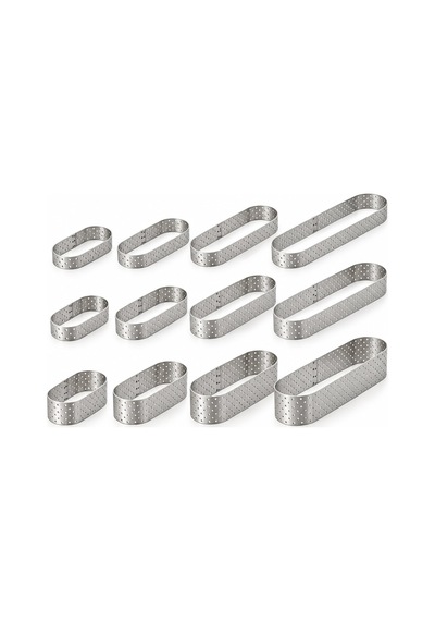 Fida Tart Çemberi Elips Delikli Yükseklik 2 Cm Paslanmaz 3,5x10 Cm Inox