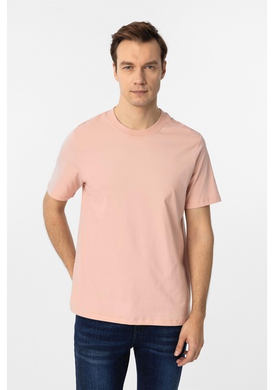 Süvari Koyu Pembe Regular Düz Bisiklet Yaka Tişört