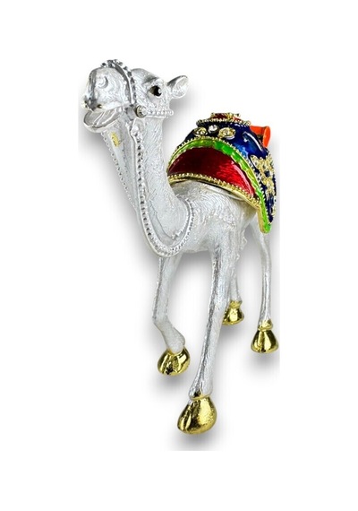 Taşlı Dekoratif Deve Biblo Lüks Ve Zarif Şık Tasarım Süs Eşyası Hediyelik Ev Dekor 13x18 CM