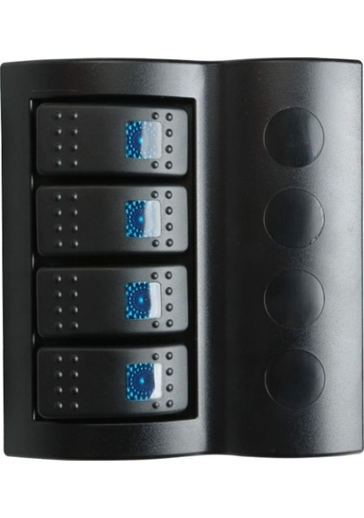 Bfy 4'Lü Switch Işıklı Ve Otomatik Sigortalı Mavi Panel Mavi