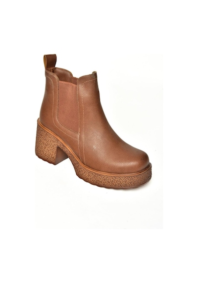 Fox Shoes T996220009 Taba Kalın Topuklu Kadın Bot Taba