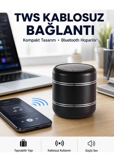 Hepsi Taşınabilir Silindir Tasarım Bluetooth 5.0 Hoparlör Yüksek Bas Performanslı Yeni Nesil Najmaddin
