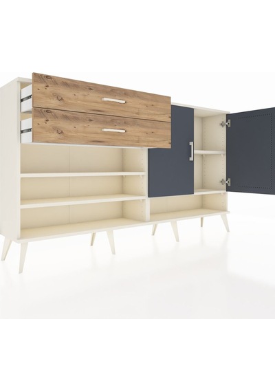 Arges Konsol 4 Raflı 2 Çekmeceli 2 Kapaklı 176x30x99 Aytaşı-antra Aytaşı-antrasit/çam Arges Konsol 4 Raflı 2 Çekmeceli 2 Kapaklı 176x30x99 Aytaşı-antra Aytaşı-antrasit/çam