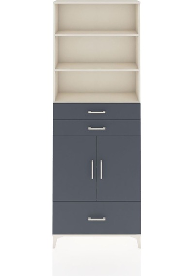 Arges Dolap 5 Raflı 3 Çekmeceli 2 Kapaklı 88x30x243 Aytaşı-antrasit Aytası