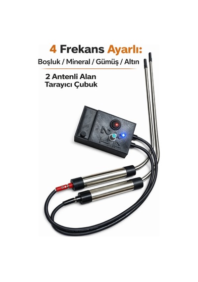 Profesyonel Frekans Üreteçli Alan Tarama Çubuğu-Dedektör 4 Kademeli Boşluk Mineral Gümüş Altın