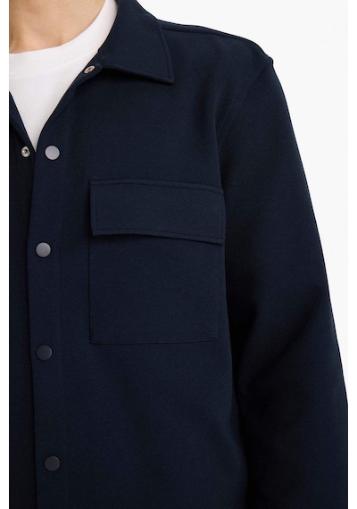 Defacto Regular Fit Twill Uzun Kollu Gömlek E7689ax25aunv64 Lacivert