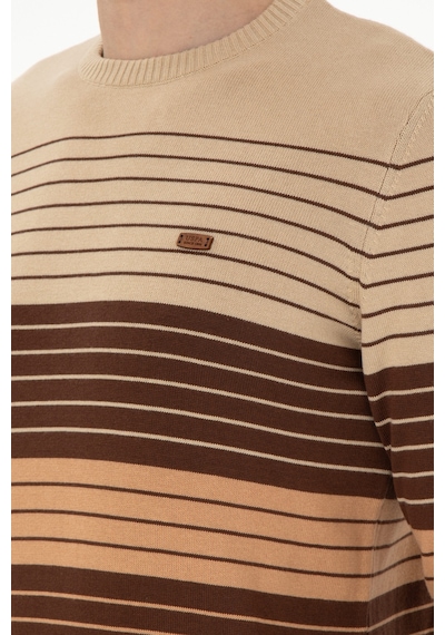 U.S. Polo Assn. Erkek Slim Fit Bisiklet Yaka Kahverengi Kazak 50297071-VR029