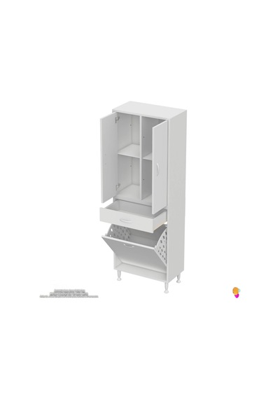 Modilayn Yeni Afra 60x173x32,5 Cm' Lik 1 Çekmece, 1 Göz Sepet, 2 Kapak, 4 Raf Dar Alan Banyo Dolabı Beyaz Modilayn Yeni Afra 60x173x32,5 Cm' Lik 1 Çekmece, 1 Göz Sepet, 2 Kapak, 4 Raf Dar Alan Banyo Dolabı Beyaz