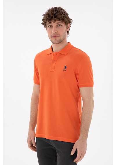 U.S. Polo Assn. Erkek Slim Fit Polo Yaka Nar Çiçeği Basic Tişört 50298041-VR039