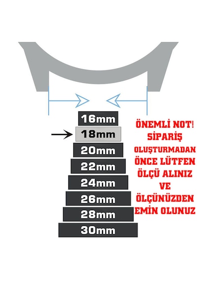 18mm Açık Kahverengi Taba Kroko Bombeli Hakiki Deri Saat Kordonu Kayış