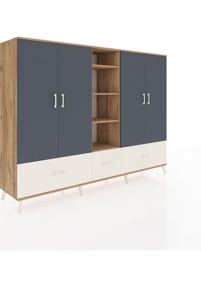Hyperion Dolap 12 Raflı 3 Çekmeceli 4 Kapaklı 220x44x163 Çam-antr Çam-antrasit/aytaşı Hyperion Dolap 12 Raflı 3 Çekmeceli 4 Kapaklı 220x44x163 Çam-antr Çam-antrasit/aytaşı