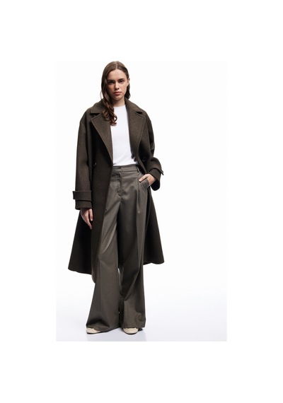 Koton Astarlı Düğmeli Kruvaze Uzun Kollu Oversize Kaşe Kaban Kahverengi 6wak00058ew Kahve Koton Astarlı Düğmeli Kruvaze Uzun Kollu Oversize Kaşe Kaban Kahverengi 6wak00058ew Kahve