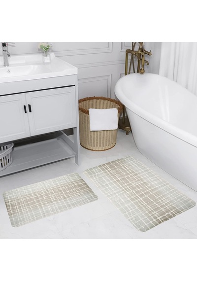 Rovigo Home Baskılı Kaymaz Taban 2 Li Banyo Paspas Takım Rvg5197-100X60-60X50 Çok Renkli