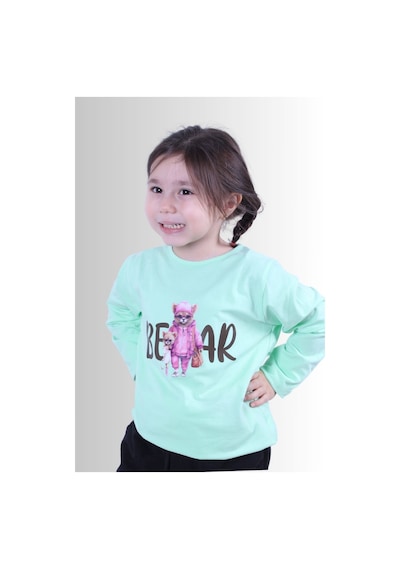 Fyk Kids Kız Çocuk Basic Uzun Kol Tişört Yeşil1 Yeşil
