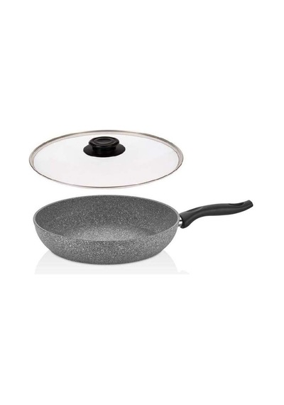 Falez Granit Tava 24 Cm Cam Kapaklı