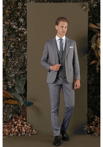 Efor Tk 877 Slim Fit Füme Klasik Takım Elbise Füme