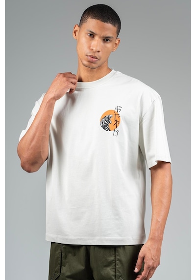 Maraton Sportswear Oversize Erkek Bisiklet Yaka Kısa Kol Basic Gümüş Gri T-shirt 23243-gümüş Gri