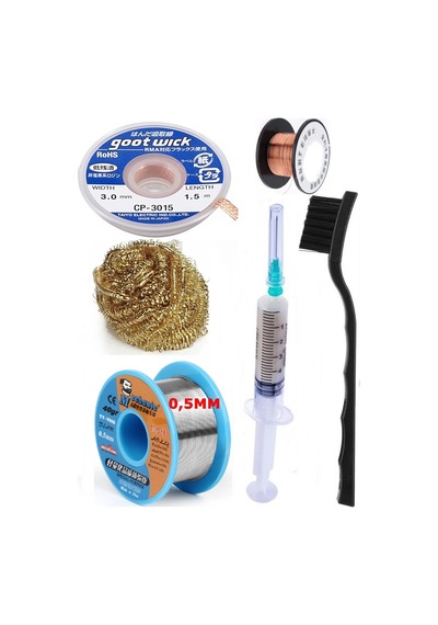 Mechanic/ Lehim 40g 0,5mm Havya Ucu Temizleme Teli Lehim Toplama Cp-3015 Emme Teli 3,0mm Lehimleme Set01