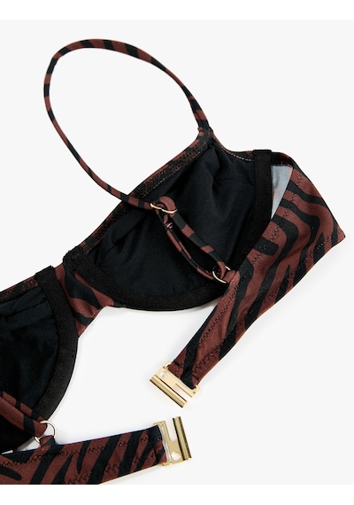 Koton Zebra Desenli Balenli Bikini Üstü Kahverengi Desenli 6sak10155mm