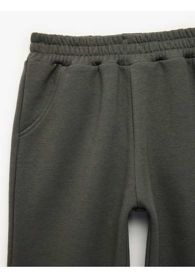Koton Beli Lastikli Şardonlu Cepli Jogger Eşofman Altı Antrasit 7wmb40022tk