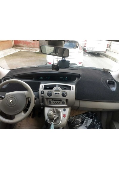 Renault Scenic 2003-2009 Model Uyumlu Torpido Halısı Mavi Kenar Renkli