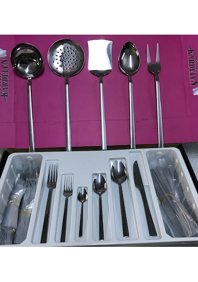 Kardelen Çubuk 12 Kişilik 77 Parça Kaşık Çatal Bıçak Servis Set