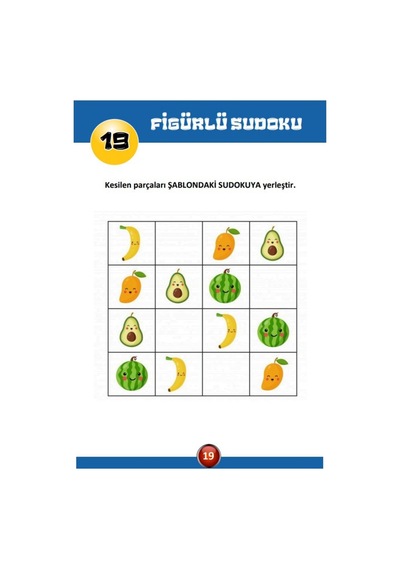 Çocuklar İçin Sudoku Oyun Seti Kes-yapıştır-yaz-sil