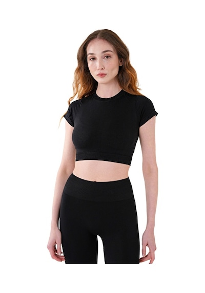 Musclecloth Nova Seamless Crop T-shirt Siyah