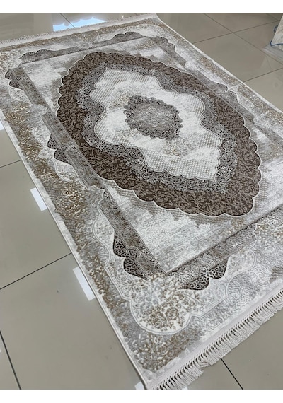 Padişah Halı Santo 31882 081 Serisi Akrilik Salon Oturma Yatak Odası Halısı Gri - Kahve