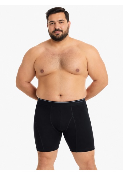 Büyük Beden Pamuklu Erkek Boxer Siyah