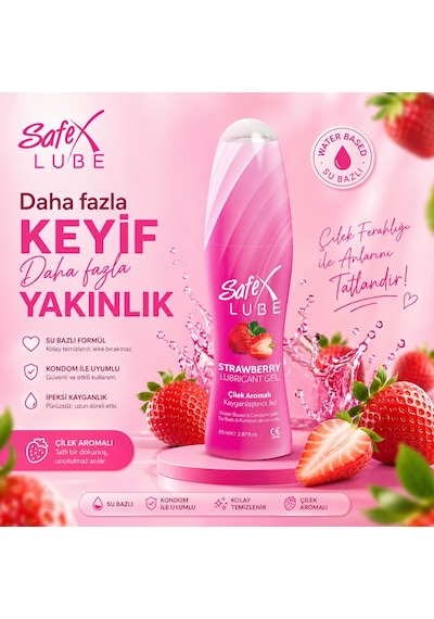 Safex Lube Çilek Aromalı Kayganlaştırıcı Jel 85 ML