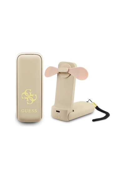 Guess Lisanslı 4g Büyük Metal Logolu 3 Kademeli Katlanabilir Aynalı Portatif Soğutucu El Fanı Bej