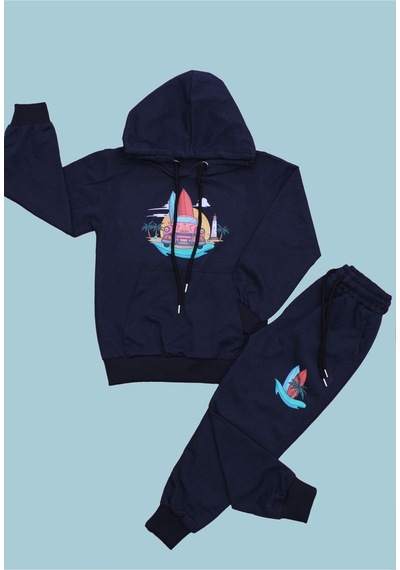 Panios Kids Alt-üst 3'lü Erkek Çocuk Yazı Baskılı Bel Detayı Lastikli Pijama Takımı Çok Renkli