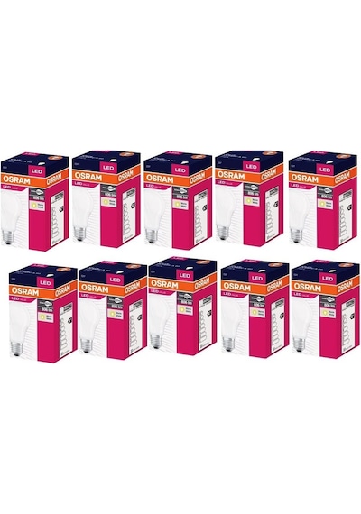 Osram 10'Lu Avantaj Paket 8.5W E27 Led Ampul Gün Işığı Sarı