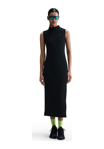 Nike Womens Tech Fleece Maxi Tank Dree Balıkçı Yaka Fermuar Yırtmaçlı Kadın Elbise Siyah