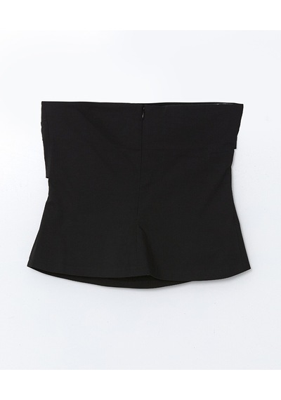 Lcw Vision Siyah Straplez Yaka Crop Kadın Bluz