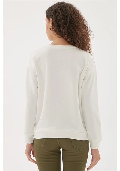 Fashion Frends 22k0842k1 Kadın Sweat Ekru