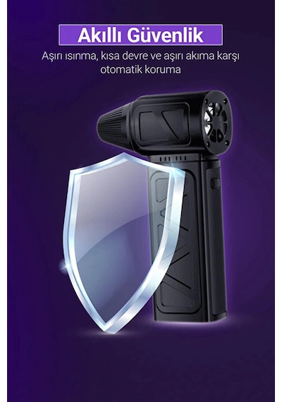 Mini Turbo Fan 130.000 Rpm Şarjlı 8000 Mah Batarya 4 Vitesli Taşınabilir Elektrikli Hava Üfleyici Kompresörü Diğer