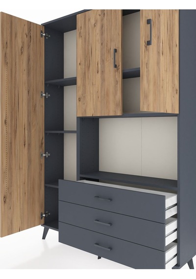 Arges Dolap 6 Raflı 3 Çekmeceli 3 Kapaklı 132x30x195 Antrasit... Antrasit Arges Dolap 6 Raflı 3 Çekmeceli 3 Kapaklı 132x30x195 Antrasit... Antrasit