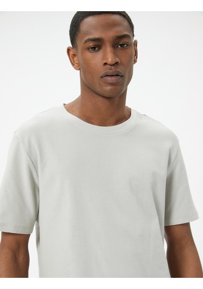 Koton Basic Tişört Slim Fit Bisiklet Yaka Kısa Kollu Gri 4sam10835hk Gri