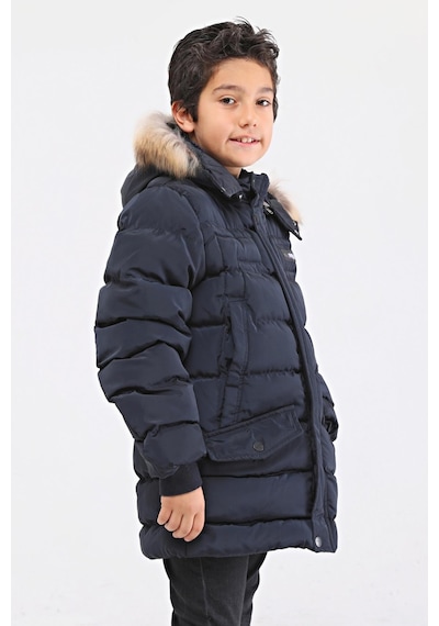 Benitto Kids Natürel Kürklü Erkek Çocuk Şişme Mont 51246-lacivert Lacivert
