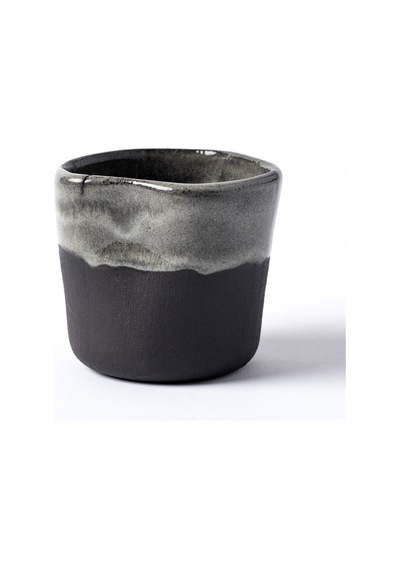 Must Siyah Beyaz Stoneware El Yapımı Mug Fincan 2li Set 8634