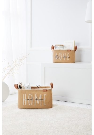 Ocean Home Textile Home Sweet Home Jüt Sepet 30 x 21 x 18 cm